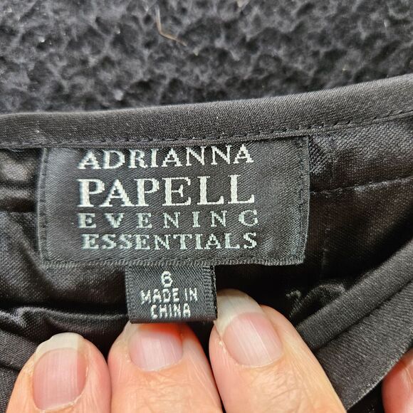 Adrianna Papell Womens Skirt Black Size 6 100% Polyester Zipper In The Back - Picture 5 of 12